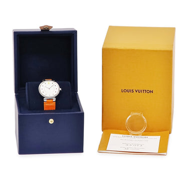 腕時計 ルイヴィトン LOUIS VUITTON タンブール スリム MM レインボー QA159Z クオーツ メンズ レディース モノグラム ギヨシェ カラフル