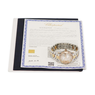 腕時計 ショパール CHOPARD ハッピースポーツ 278608-6004 自動巻き レディース K18RG×SS 純正ダイヤ ギヨシェ ムービングダイヤ