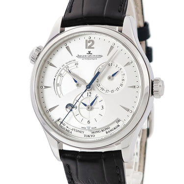 腕時計 ジャガールクルト JAEGER LECOULTRE マスター ジオグラフィーク Q1428421 176.8.29.S 自動巻き メンズ GMT デイト パワーリザーブ表示