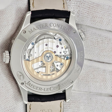 腕時計 ジャガールクルト JAEGER LECOULTRE マスター ジオグラフィーク Q1428421 176.8.29.S 自動巻き メンズ GMT デイト パワーリザーブ表示