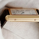 腕時計 カルティエ Cartier タンク ルイ カルティエ LM WGTA0011 手巻き メンズ レディース K18PG無垢 ギョウシェ 青針