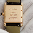 腕時計 カルティエ Cartier タンク ルイ カルティエ LM WGTA0011 手巻き メンズ レディース K18PG無垢 ギョウシェ 青針