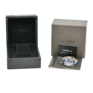腕時計 ベル&ロス BELL＆ROSS BR V2-92 アエロナバル BRV292-BU-G-ST/SCA 自動巻き メンズ ソレイエブルー 回転ベゼル デイト