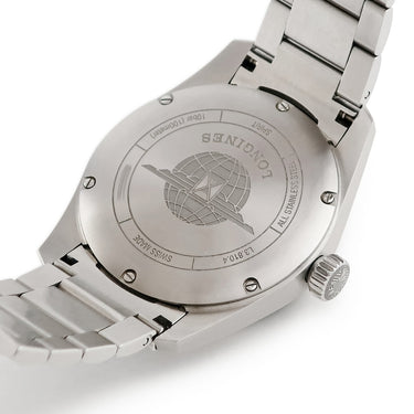 腕時計 ロンジン LONGINES スピリット L3.810.4.53.6 自動巻き メンズ ブラック デイト アラビア クロノメーター