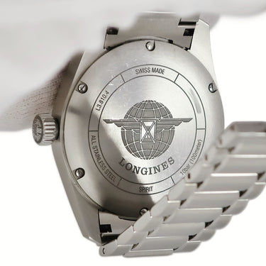 腕時計 ロンジン LONGINES スピリット L3.810.4.53.6 自動巻き メンズ ブラック デイト アラビア クロノメーター