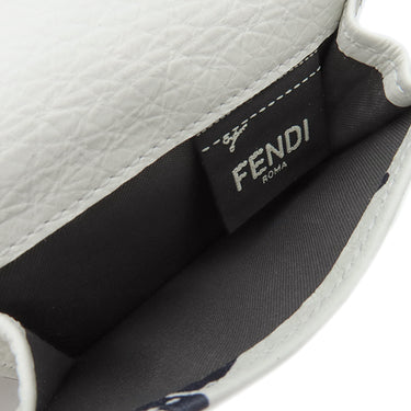 フェンディ FENDI フェンディローマ コンパクトウォレット BM0395 ホワイト レザー 三つ折り財布 ゴールド金具 ミニ財布