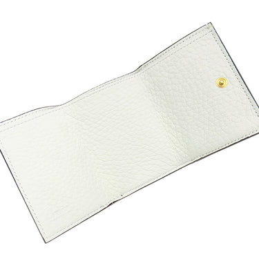 フェンディ FENDI フェンディローマ コンパクトウォレット BM0395 ホワイト レザー 三つ折り財布 ゴールド金具 ミニ財布