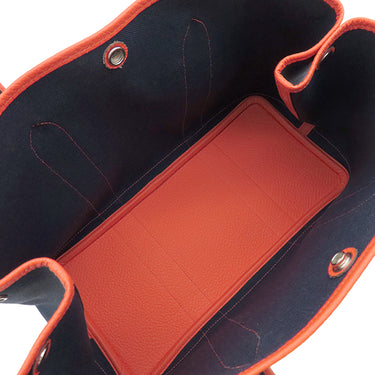 エルメス HERMES ガーデンパーティーPM ブルーマリン×オレンジポピー	 トワルミリタリー ヴァッシュカントリー トートバッグ シルバー金具 紺 トワルミリテール