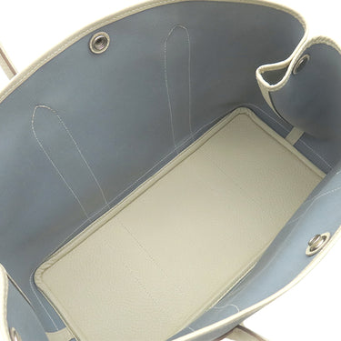 エルメス HERMES ガーデンパーティーPM ブルーリン×クレ トワルオフィシエ ネゴンダ トートバッグ シルバー金具 水色 オフホワイト