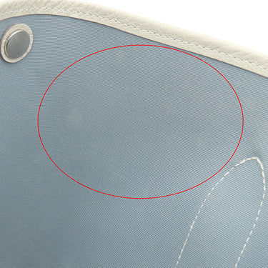 エルメス HERMES ガーデンパーティーPM ブルーリン×クレ トワルオフィシエ ネゴンダ トートバッグ シルバー金具 水色 オフホワイト