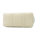 エルメス HERMES ガーデンパーティーPM ブルーリン×クレ トワルオフィシエ ネゴンダ トートバッグ シルバー金具 水色 オフホワイト