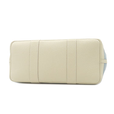 エルメス HERMES ガーデンパーティーPM ブルーリン×クレ トワルオフィシエ ネゴンダ トートバッグ シルバー金具 水色 オフホワイト