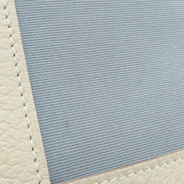 エルメス HERMES ガーデンパーティーPM ブルーリン×クレ トワルオフィシエ ネゴンダ トートバッグ シルバー金具 水色 オフホワイト