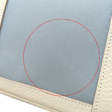 エルメス HERMES ガーデンパーティーPM ブルーリン×クレ トワルオフィシエ ネゴンダ トートバッグ シルバー金具 水色 オフホワイト