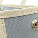 エルメス HERMES ガーデンパーティーPM ブルーリン×クレ トワルオフィシエ ネゴンダ トートバッグ シルバー金具 水色 オフホワイト