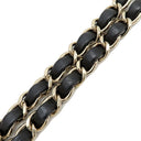 シャネル CHANEL マトラッセ20 ブラック×ホワイト レザー ショルダーバッグ シャンパンゴールド金具 黒 チェーンショルダー バイカラー