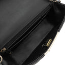 シャネル CHANEL マトラッセ20 ブラック×ホワイト レザー ショルダーバッグ シャンパンゴールド金具 黒 チェーンショルダー バイカラー