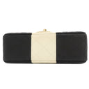 シャネル CHANEL マトラッセ20 ブラック×ホワイト レザー ショルダーバッグ シャンパンゴールド金具 黒 チェーンショルダー バイカラー