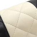 シャネル CHANEL マトラッセ20 ブラック×ホワイト レザー ショルダーバッグ シャンパンゴールド金具 黒 チェーンショルダー バイカラー