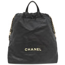 シャネル CHANEL シャネル22 バッグパック ブラック レザー 2WAYバッグ マットゴールド金具 黒 ハンドバッグ リュック