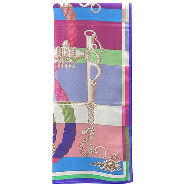 エルメス HERMES ショール カレ140 CARRE カレジェアン マルチカラー カシミヤ シルク ストール 【Della Cavalleria /デッラ カヴァッレリア】