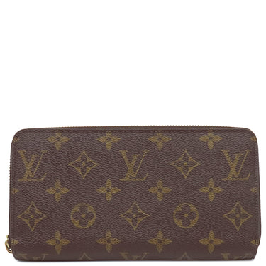 ルイヴィトン LOUIS VUITTON ジッピーウォレット M41895 フューシャ モノグラムキャンバス 長財布 ゴールド金具 茶 ラウンドファスナー