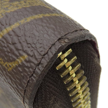 ルイヴィトン LOUIS VUITTON ジッピーウォレット M41895 フューシャ モノグラムキャンバス 長財布 ゴールド金具 茶 ラウンドファスナー