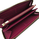 ルイヴィトン LOUIS VUITTON ジッピーウォレット M41895 フューシャ モノグラムキャンバス 長財布 ゴールド金具 茶 ラウンドファスナー