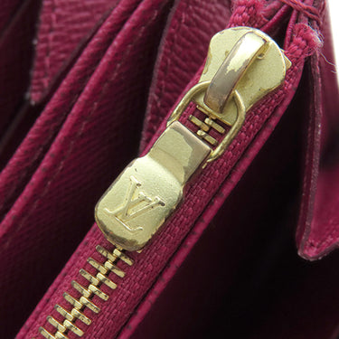 ルイヴィトン LOUIS VUITTON ジッピーウォレット M41895 フューシャ モノグラムキャンバス 長財布 ゴールド金具 茶 ラウンドファスナー