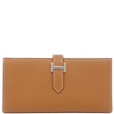 エルメス HERMES ベアンスフレ ゴールド ヴォーエプソン 長財布 シルバー金具 新品 未使用 茶 二つ折り財布