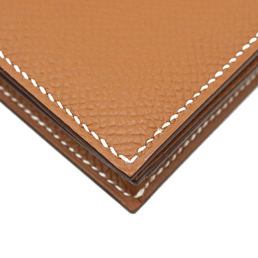 エルメス HERMES ベアンスフレ ゴールド ヴォーエプソン 長財布 シルバー金具 新品 未使用 茶 二つ折り財布