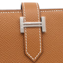 エルメス HERMES ベアンスフレ ゴールド ヴォーエプソン 長財布 シルバー金具 新品 未使用 茶 二つ折り財布