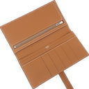 エルメス HERMES ベアンスフレ ゴールド ヴォーエプソン 長財布 シルバー金具 新品 未使用 茶 二つ折り財布