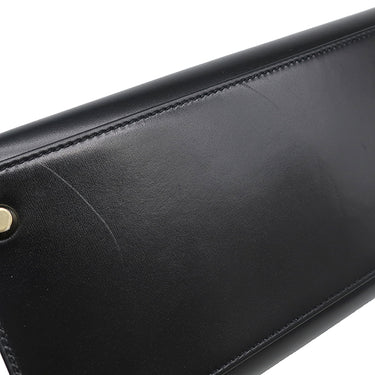 エルメス HERMES ケリー28 外縫い ブラック ボックスカーフ 2WAYバッグ ゴールド金具 黒