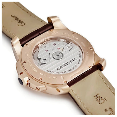 腕時計 カルティエ Cartier カリブル ドゥ カルティエ 38mm WGCA0003 自動巻き メンズ K18PG無垢 スモールセコンド デイト 青針