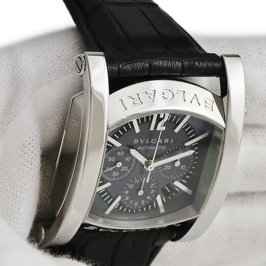 腕時計 ブルガリ BVLGARI アショーマ クロノグラフ AA44SCH 自動巻き メンズ グレー デイト スモールセコンド サンレイ