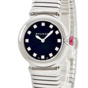 腕時計 ブルガリ BVLGARI ルチェア LVCEA トゥボガス LU28BSS/12T クオーツ レディース 純正ダイヤ ブラック 黒