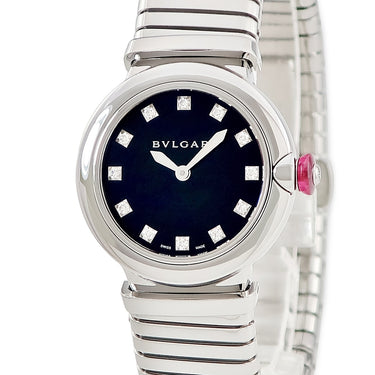 腕時計 ブルガリ BVLGARI ルチェア LVCEA トゥボガス LU28BSS/12T クオーツ レディース 純正ダイヤ ブラック 黒