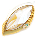 エルヴィン・ポーリー Erwin Pauly カメオ イエローゴールド×シェルホワイト K18YG ダイヤモンド シェル ブローチ シェル K18YG ダイヤ 3P