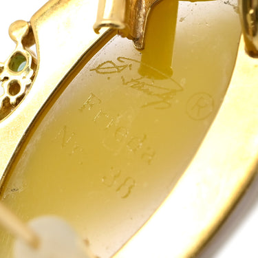 エルヴィン・ポーリー Erwin Pauly カメオ イエローゴールド×シェルホワイト K18YG ダイヤモンド シェル ブローチ シェル K18YG ダイヤ 3P