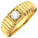 ノンブランド NON BRAND ダイヤモンド 0.327ct リング イエローゴールド K18YG ダイヤモンド リング 指輪 1P 1粒 18K 750 YG 20号