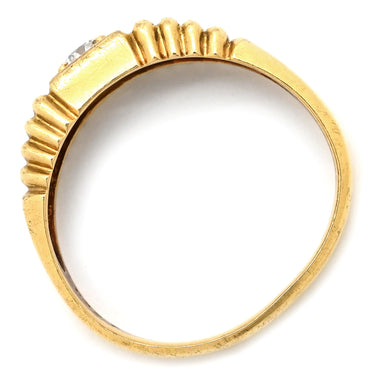 ノンブランド NON BRAND ダイヤリング イエローゴールド K18YG ダイヤモンド リング 指輪 1P 1粒 18号