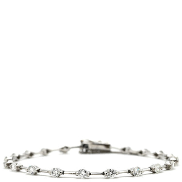 デビアス DE BEERS ライン ホワイトゴールド K18WG ダイヤモンド ブレスレット Au750 18K ダイヤモンド LINE