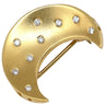 ミキモト MIKIMOTO 三日月 イエローゴールド K18YG ダイヤモンド ブローチ 月モチーフ