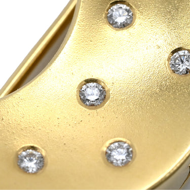 ミキモト MIKIMOTO 三日月 イエローゴールド K18YG ダイヤモンド ブローチ 月モチーフ