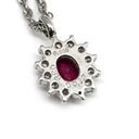 ノンブランド NON BRAND ルビー ダイヤペンダント プラチナシルバー Pt900 ルビー ダイヤモンド Pt850(チェーン) ネックレス 赤