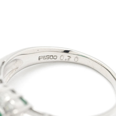 ノンブランド NON BRAND エメラルド ダイヤモンド リング プラチナシルバー Pt900 エメラルド ダイヤモンド リング 指輪 グリーン 緑 スクエア 13号