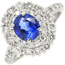 ノンブランド NON BRAND ブルーサファイア ダイヤリング プラチナシルバー Pt950 サファイア ダイヤモンド リング 指輪 ロイヤルブルー 青 12号