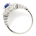 ノンブランド NON BRAND ブルーサファイア ダイヤリング プラチナシルバー Pt950 サファイア ダイヤモンド リング 指輪 ロイヤルブルー 青 12号