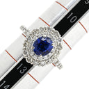 ノンブランド NON BRAND ブルーサファイア ダイヤリング プラチナシルバー Pt950 サファイア ダイヤモンド リング 指輪 ロイヤルブルー 青 12号